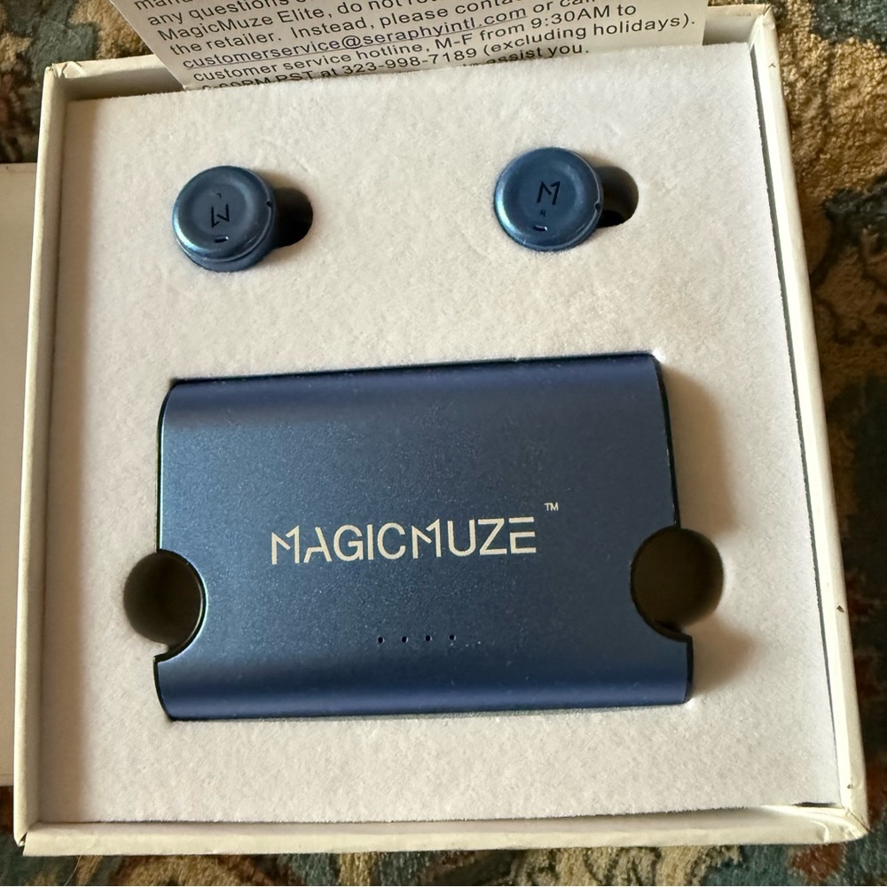 MAGICMUZE True Wireless Earbuds with Charging Case - Metallic Blue